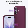 thumbnail image 4 of ORNARTO Compatible with iPhone 17 Case 6.3, Slim Liquid Silicone 3 Layers Full Covered Soft Gel Rubber Phone Case Protective Cover 6.3 Inch, Wine Red, 4 of 13