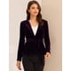 thumbnail image 3 of Chaqueta tipo blazer Allegra K de terciopelo con cinturón para oficina de trabajo mujer Púrpura M, 3 of 6