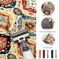 thumbnail image 6 of Bohemian Floral Rectangle Rug 3'x5' Abstract Moroccan Ethic Tribal Colored Floral Washable Area Rugs for Living Room Bedroom Entryway Non Slip&nbsp; Entrance Door Mat Indoor Floor Carpet, 6 of 9