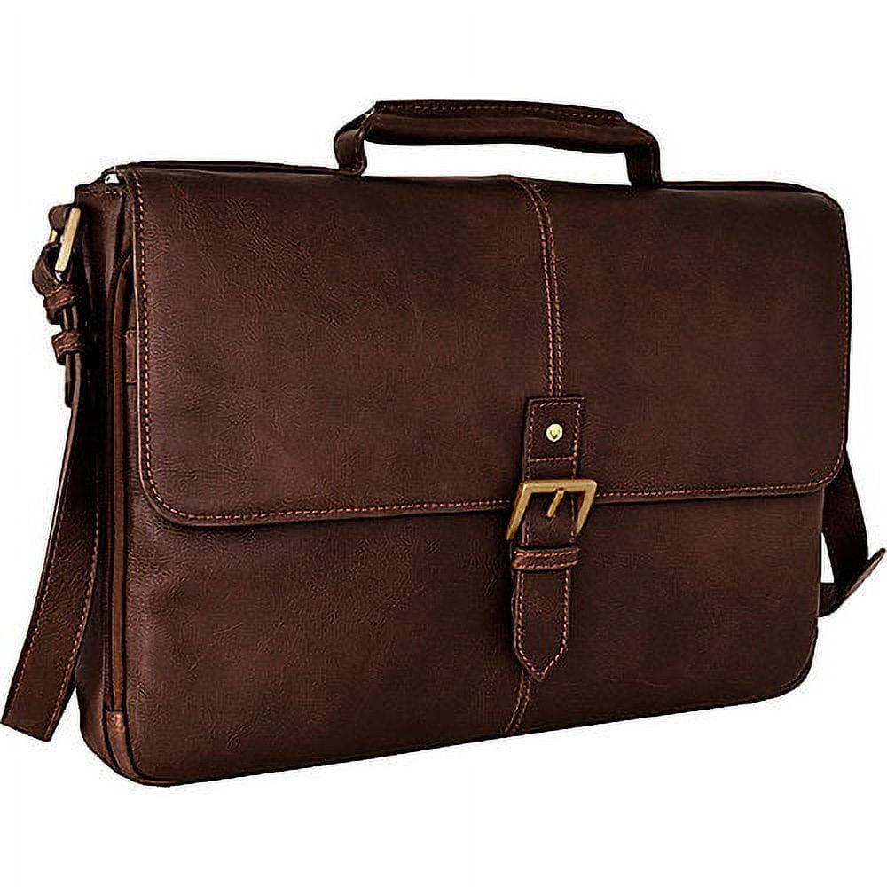 Hidesign Charles 15" Laptop Compatible Leather Briefcase/ Work Bag Brown