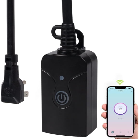 Outdoor Smart WiFi Plug Outlet, Heavy Duty Wi-Fi Timer with One Grounded Outlet, Wireless Remote Control by App Compatible with Alexa and Google Home Assistant 2.4 GHz only, ETL Listed (1 Pack)