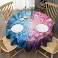 thumbnail image 3 of Colorful Burst Pattern Round Tablecloth 60"x60",Wrinkle Wipeable Table Cloth for Kitchen Dining Room Picnic Patio Party, 3 of 6
