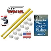 WIFFLE Ball and Bat Combo Set 10 Balls Baseballs 2 Bats 1 Roll Bat Tape and Pitching Guide