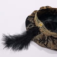 thumbnail image 4 of Bpyeka Men's Renaissance Tudor Beret Hat, Vintage Jacquard Feather Decor Medieval Costume Cap For Halloween Party Cosplay Free Size, 4 of 8
