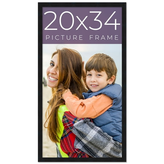 20x34 Frame Black Real Wood Picture Frame Width 0.75 inches | Interior Frame Depth 0.5 inches |