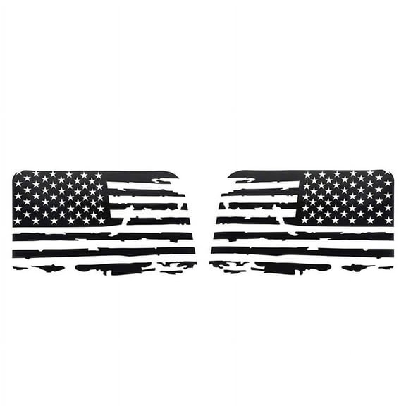 Phyun 2Pcs Rear Window USA Flag Cover Trim Sticker For Jeep Wrangler JL 4Door 2018-21