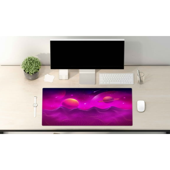 Desk Pad- colorful planets - Gaming Mouse Pad - Portable Large Desk Pad - Non Slip Water Resistant Rubber Base-Gaming Mouse Pad Keyboard Pad