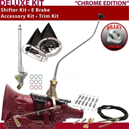 American Shifter 4L60 Shifter Kit Chrome 23 in. Swan E Brake Cable Clamp Trim Kit for F5D1C