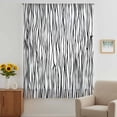 thumbnail image 3 of Black White Lines Sheer Curtains 84 Inches Long, Retro Stripes Texture Minimalist Art Light Filering Curtains, Breathable Simi Curtain Privacy Drapes for Living Room Bedroom Window Treatment, 3 of 9