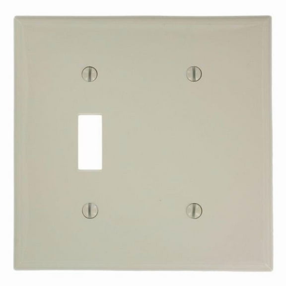 4.56 x 0.22 x 4.5 in. Light Almond 2-Gang Standard Size of Toggle & Blank Wall Plate, White