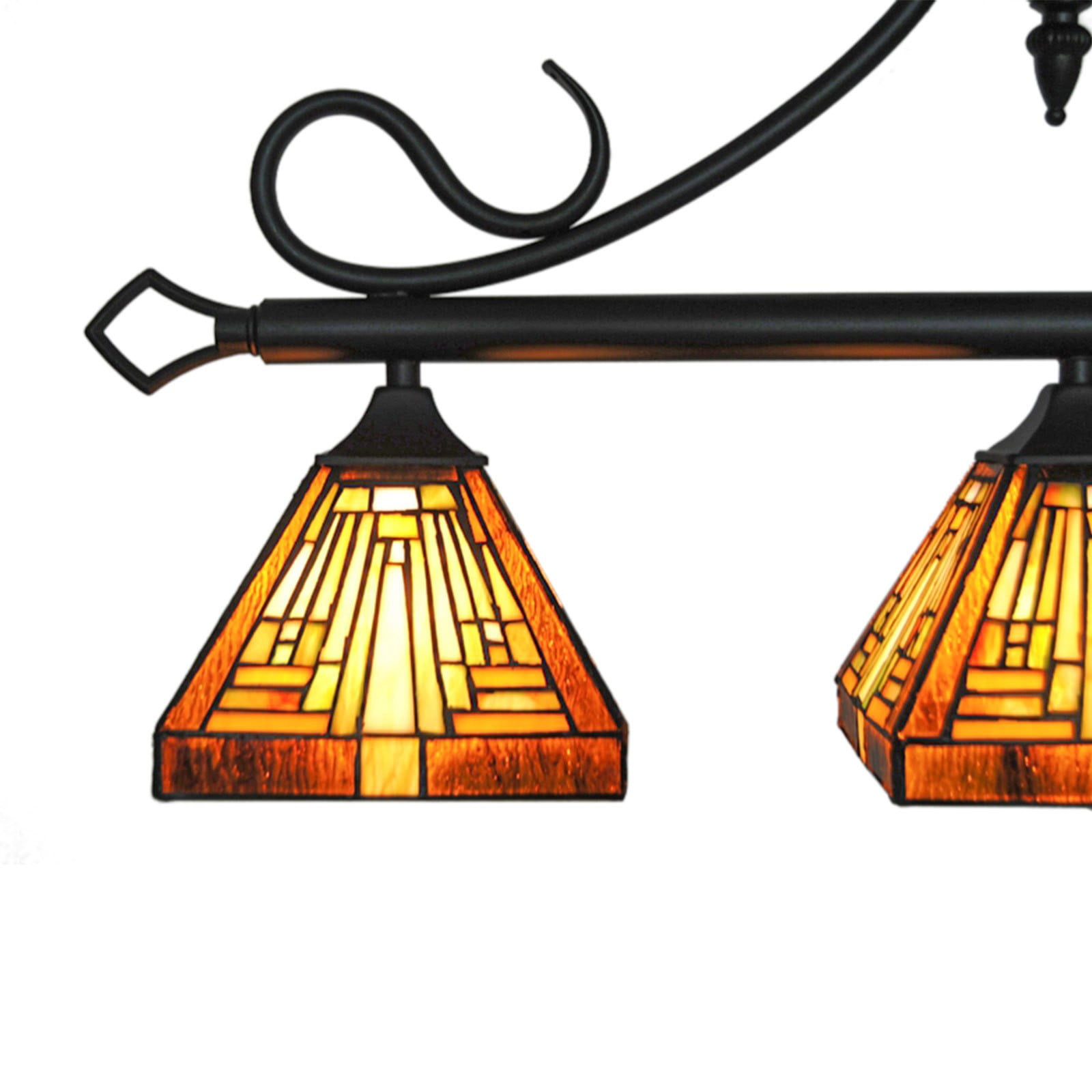 Miumaeov 3-light Vintage Hanging Lamp Tiffany Stained Glass Chandelier Ceiling Pendant Light Fixture