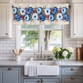 thumbnail image 2 of Navy Blue Pumpkins Fall Farmhouse Short Window Curtain Valances, Thanksgiving Botanical Beige Rod Pocket Kitchen Valances for Living Room Bedroom Bathroom Cafe 60" x 18", 2 of 8