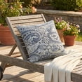 thumbnail image 5 of Plutus Brands Plutus Aristocratic Floret White/ Blue Paisley Luxury Outdoor/Indoor Throw Pillow, 24L x 24W, 5 of 9