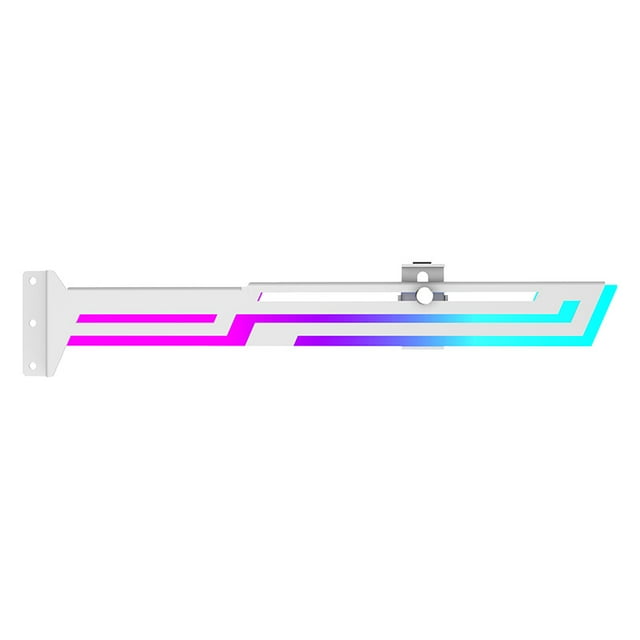 Support de Carte Graphique d'Affichage de Température Z-X6 5V 3 Broches ARGB AURA SYNC, Support VGA, Hauteur Ajustable, Blanc