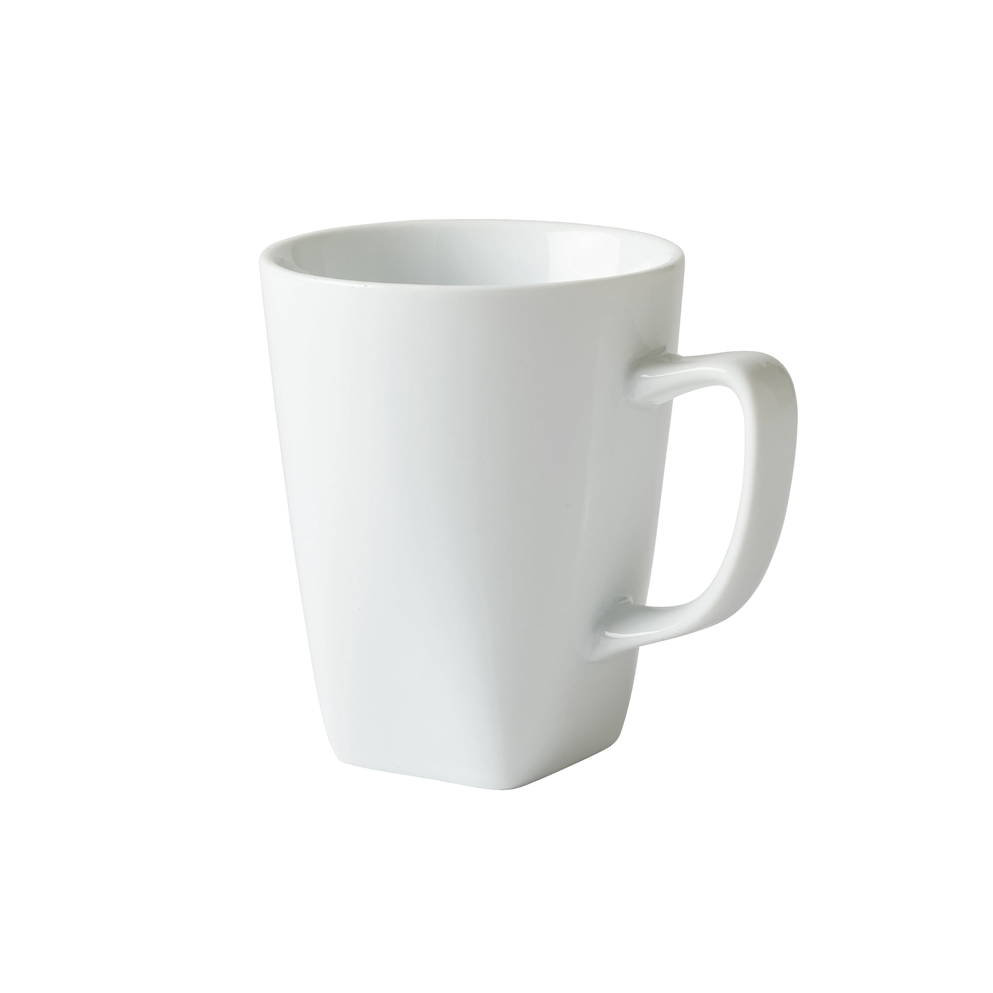 Better Homes & Gardens Porcelain 12-ounce Square Mugs, White, Set of 6