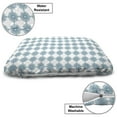 thumbnail image 3 of Geometric Pet Bed, Ornamental Interlacing Squares Art Deco Inspired Pattern Relaxing Design, Resistant Pad for Dogs and Cats Cushion with Removable Cover, 24" x 39", Pale Blue and White, by Ambesonne, 3 of 4