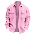 thumbnail image 5 of LISTHA Men's Casual Flap Pocket Button Front Long Sleeve Jackets Pink 2XL, 5 of 5