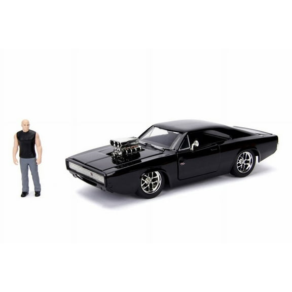 Dodge Charger with Dom Figure, Buildable Model Kit, Fast and Furious - Jada 30698 - 1/24 Scale Diecast Model Toy Car