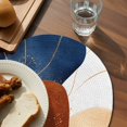 thumbnail image 4 of Round Placemats Abstract Blue Orange Red Pink Geometric 15 inch Set of 6 Table Mats for Dining Table Modern Art Heat Resistant Non-Slip Kitchen & Home Decorative Place Mat Set, 4 of 8