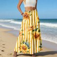 thumbnail image 5 of LWavelet Women Cherry Blossom Print Tiered Maxi Skirt Elastic Waist With Pockets Romantic Long Skirt Saffron S, 5 of 6