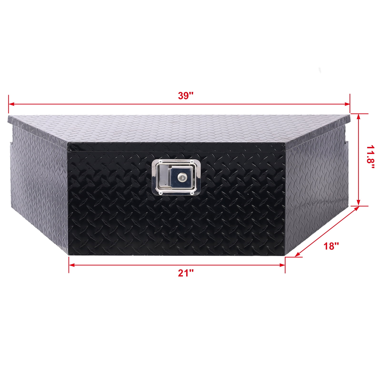 39inch Aluminum tool box,heavy duty truck bed tool box,outdoor trailer pickup storage tool box,RV storage organizer,underbody box w/lock keys,black 39x16.5x11.8inch,
