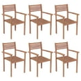 thumbnail image 2 of vidaXL 1/2/4/6/8x Solid Wood Teak Stackable Patio Chair Garden Lounge Seat, 2 of 13