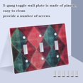 thumbnail image 3 of Yayeee Toggle Light Switch Wall Plate 2-Gang 4.56"x4.48" Decorative Outlet Cover, Vibrant Green Tartan Pattern, 3 of 7