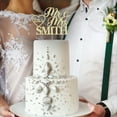 thumbnail image 4 of Persoanlized Mr & Mrs Wedding Cake Topper, Custom Name & Date Wedding Anniversary Party Cake Decoration, Color Option Double Sided Glitter, 4 of 8
