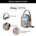 thumbnail image 5 of YAZAOO Cross Body Fashion Shoulder Waist Purse Bags Scenic Coastal Village Painting Pocket Handbags, 5 of 7