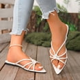 thumbnail image 3 of Eltusu Women Flat Slide Sandals, Breathable Open Toe Summer No Slip Beach Sandals Shoes White Size 9, 3 of 7