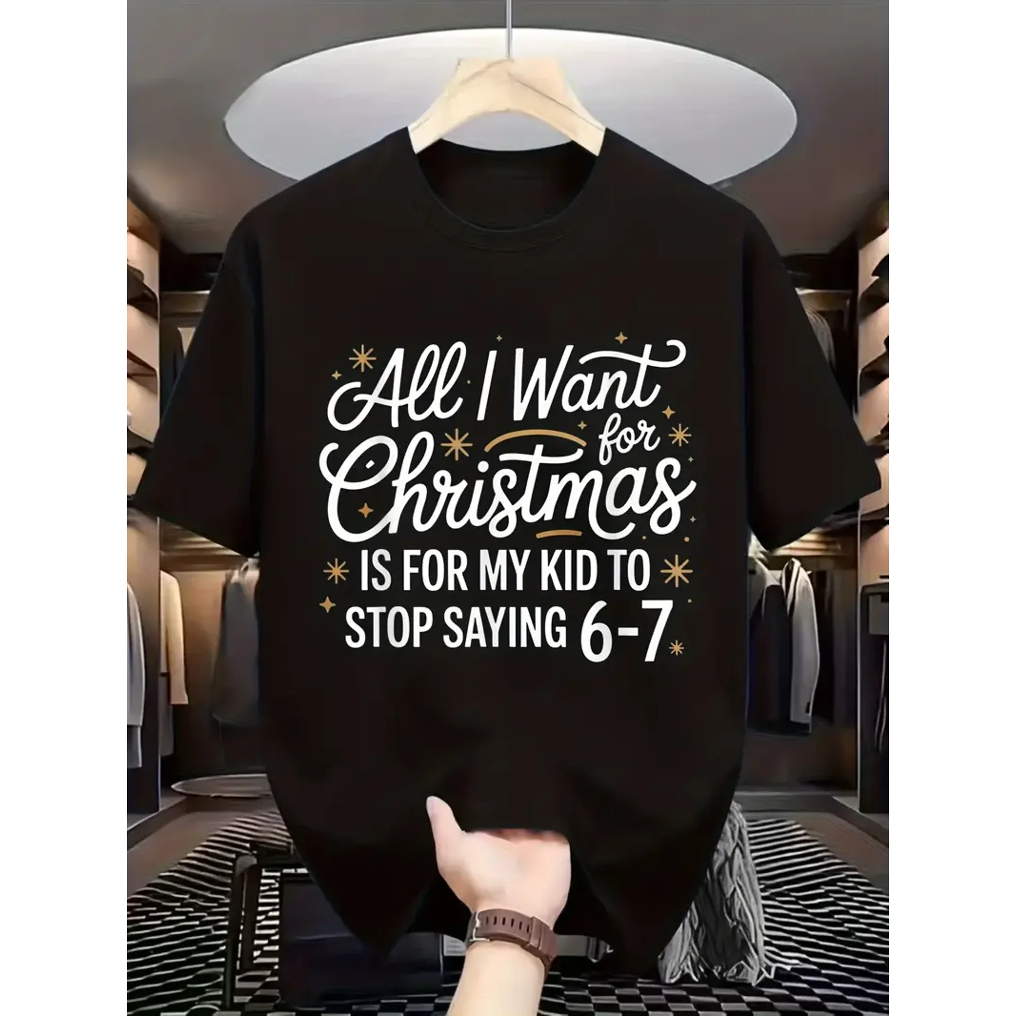 Funny Parent 67 T-Shirt for Dad & Mom - Humorous 67 Number Print Casual Round Neck Short Sleeve Shirt, Machine Washable Casual Attire for Family Matching Outfits & Parenting