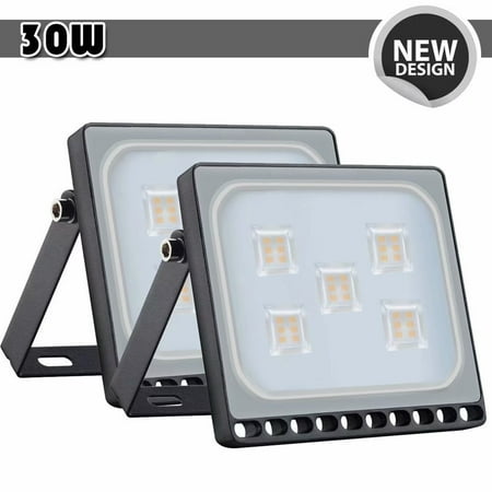 

2pcs Ultraslim 30W LED Floodlight Outdoor Security Lights 110V Warm white