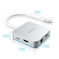 thumbnail image 6 of EQUIPD USB C Hub, Aluminum Type C Adapter Nintendo Switch TV Mode Dex Station 87W PD Charging 4K HDMI Gigabit Ethernet 3*USB 3.0 Port for Galaxy Note 9/S9/S9+, MacBook Pro, iMac - Silver, 6 of 8