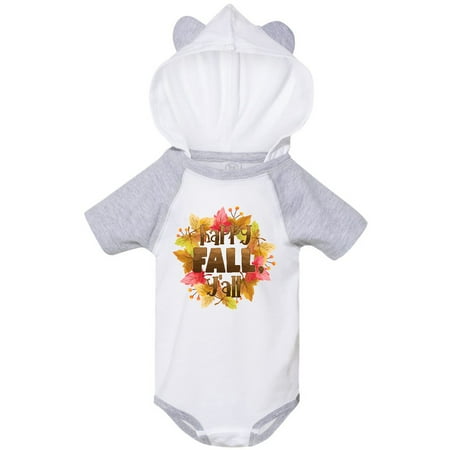 

Inktastic Happy Fall Y all Fall Leaves Wreath Gift Baby Boy or Baby Girl Bodysuit