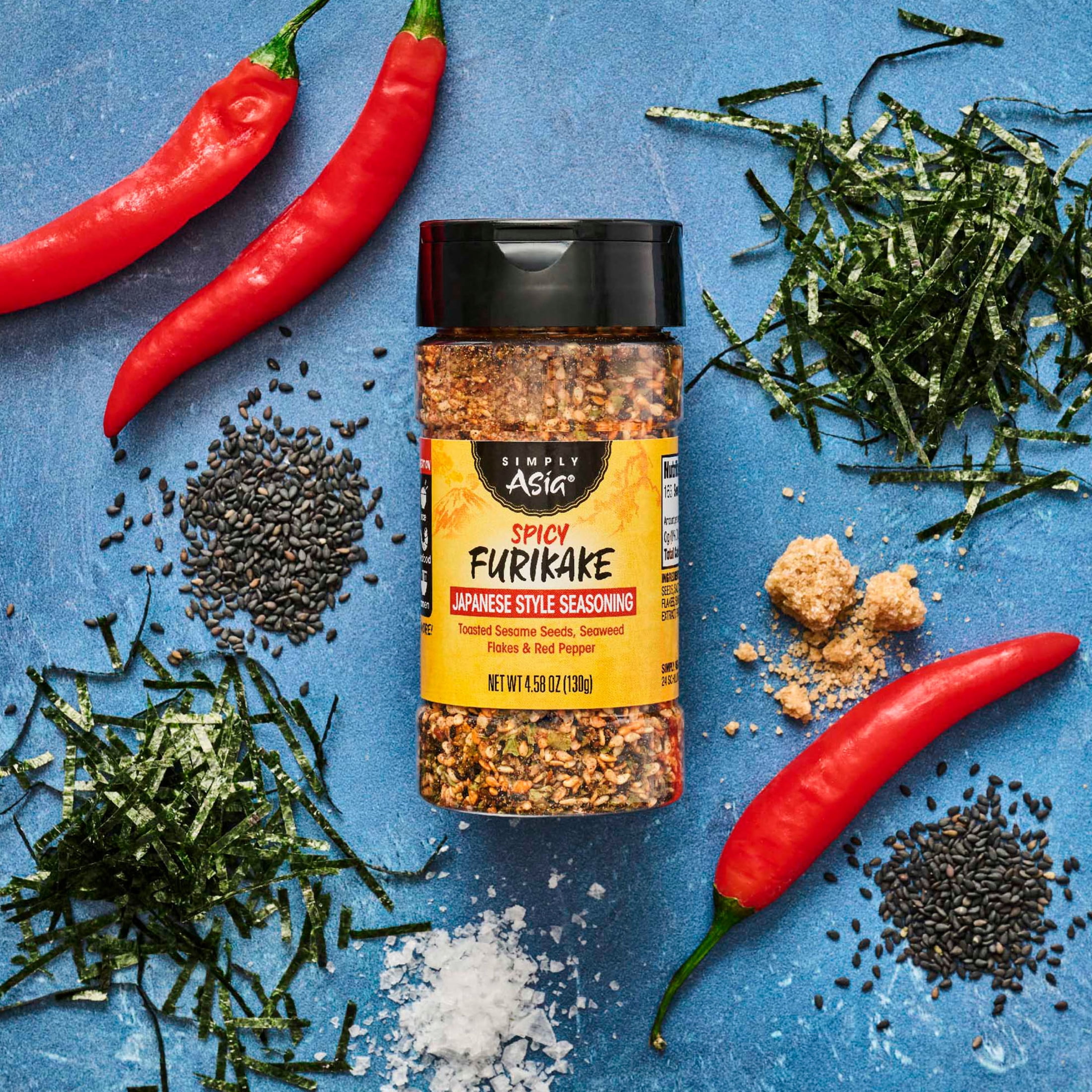 (3 pack) Simply Asia Spicy Furikake Japanese Style Seasoning, 4.58 oz Bottle