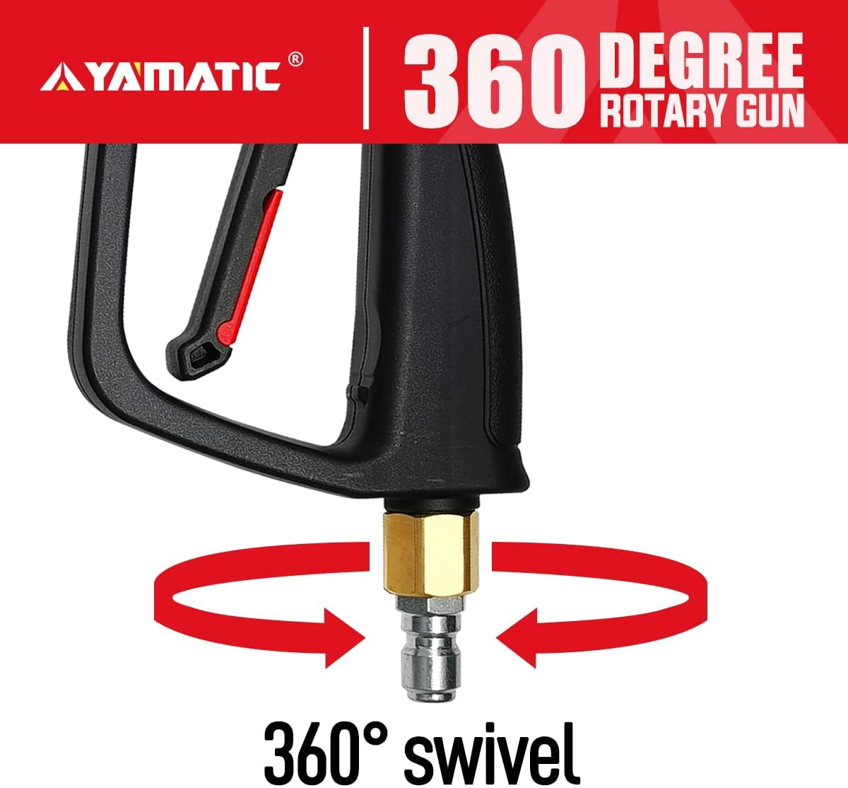 YAMATIC Short Pressure Washer Gun with Foam Cannon, 4000 PSI, M22-14mm & M22-15mm Adapters, Quick Connect