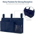 thumbnail image 3 of Bedside Caddy, Bedside Caddy Hanging Bed Organizer Storage Bag for College Dorm Room, Hospital Bed Rails, Baby Bed, Camp, 600D Oxford Cloth (Dark Blue), 3 of 7