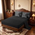 thumbnail image 3 of Manfei Minimalist Geometric Striped 7 Pieces Full Size Bedding Sets,Chic Bowknot Full Size Bed in a Bag,Black Reversible, 3 of 7