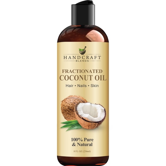 Handcraft Blends Fractionated Coconut Oil for Skin, Hair and Body, Premium Grade Carrier Oil, 8 oz