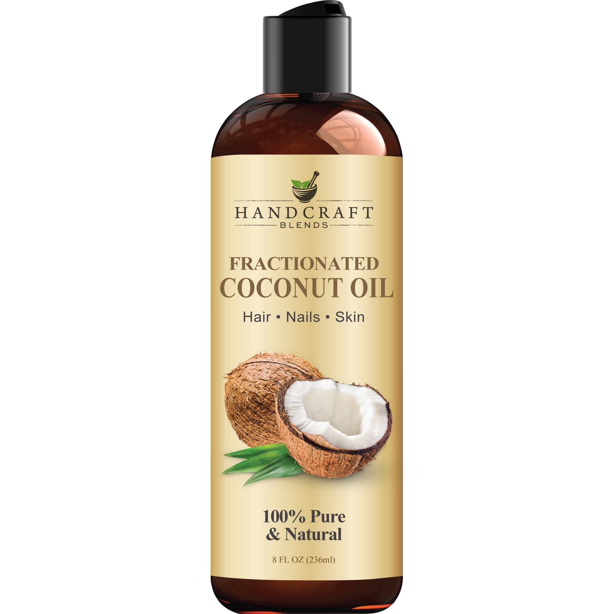 Handcraft Blends Fractionated Coconut Oil for Skin, Hair and Body, Premium Grade Carrier Oil, 8 oz