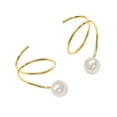 thumbnail image 2 of par de pendientes de perla para mujer, aretes de perla, joyería para mujer, 2 of 5
