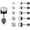 Black, variant on 5 Pairs Flat Back Stud Earrings Set, Hypoallergenic Cubic Zirconia F136 Stainless Steel Jewelry For Women Man CZ Size 3-7mm
