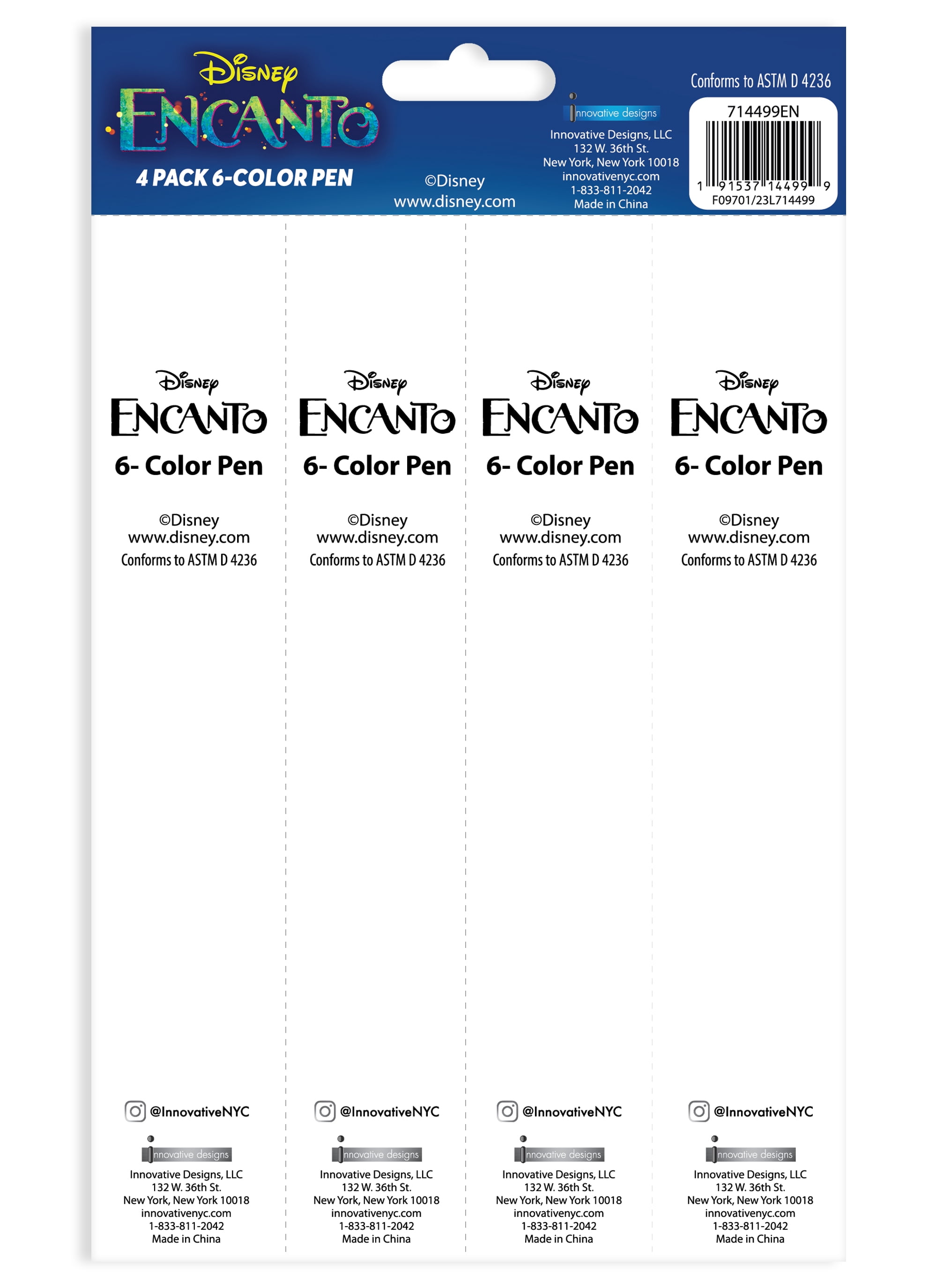 Encanto Multi-Color Pen, Mirabel, 4 Count, Birthday, Party Favors