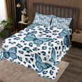 thumbnail image 2 of Erosebridal Vintage Butterfly Print Coverlet Set Queen, Leopard Print Bedding Set, Teens Adult, 3pcs, 2 of 5
