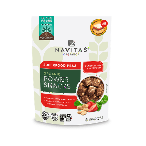 (Pack of 12) Navitas Organics PB&J Organic Power Snacks, 8 oz