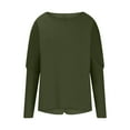 thumbnail image 4 of Besolor Womens Spring Fall Tunic Tops Ladies Crewneck Long Sleeve T-Shirt Casual Solid Color Spring Fall Going out Blouse, 4 of 5
