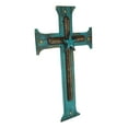 thumbnail image 4 of Large 21"H Rustic Wester Star Braided Ropes Turquoise Wood Layered Wall Cross, 4 of 5