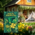 thumbnail image 4 of Happy St. Patricks Day Shamrock Garden Flag Double Sided 12 x 18 Inch Green Hat with Clovers Decorative Garden Yard Flags for Home Decor, 4 of 6