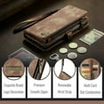thumbnail image 2 of Dteck for iPhone 16 Pro Max Case Wallet with Card Holder & Detachable Magnetic Phone Case, Leather All-Round Protection Phone Case with Wrist Strap for Women/Men,Brown, 2 of 8