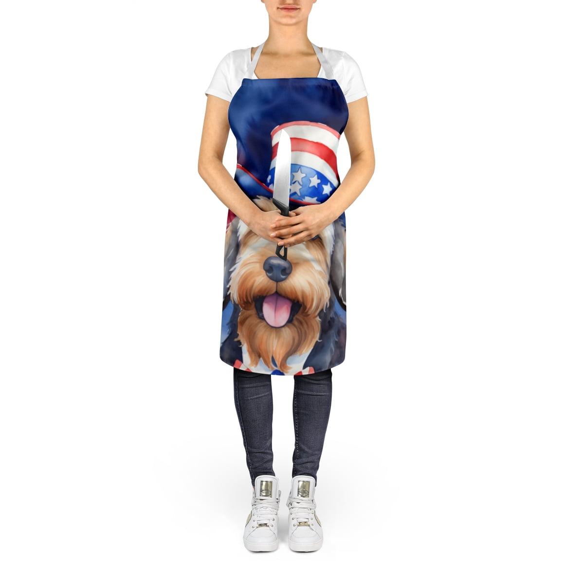 Otterhound Patriotic American Apron 27 in x 30 in
